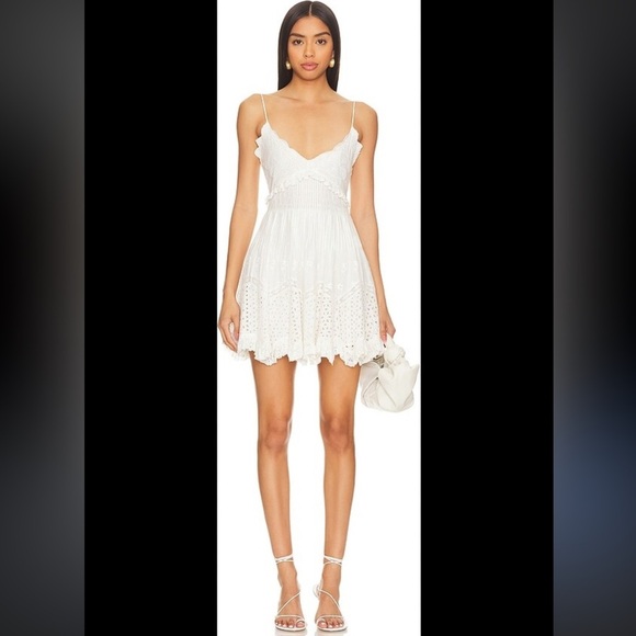 LoveShackFancy Kerielle Eyelet Mini Dress Large New With Tags - Picture 5 of 7